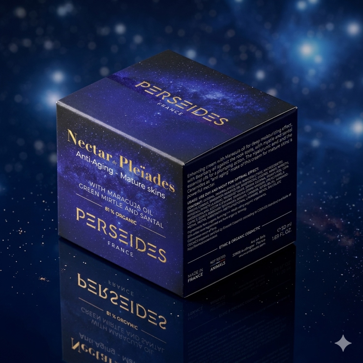 Création du logo et des packagings de la gamme cosmétique Perséides