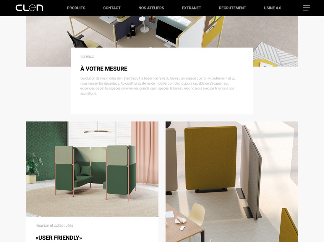 Web design du site groupe Clen Solutions et de clen.fr — Rendu sur device