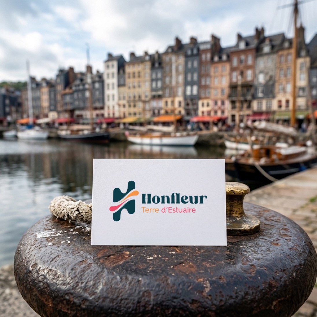 Création du logo et de la charte de l'office de tourisme Honfleur Terre d'Estuaire — Rendu sur device