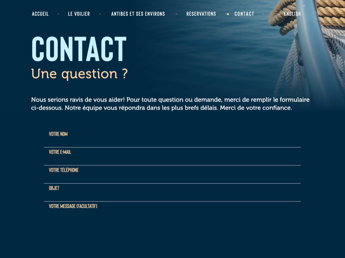 Webdesign et direction artistique pour Voile et Patrimoine — Rendu sur device