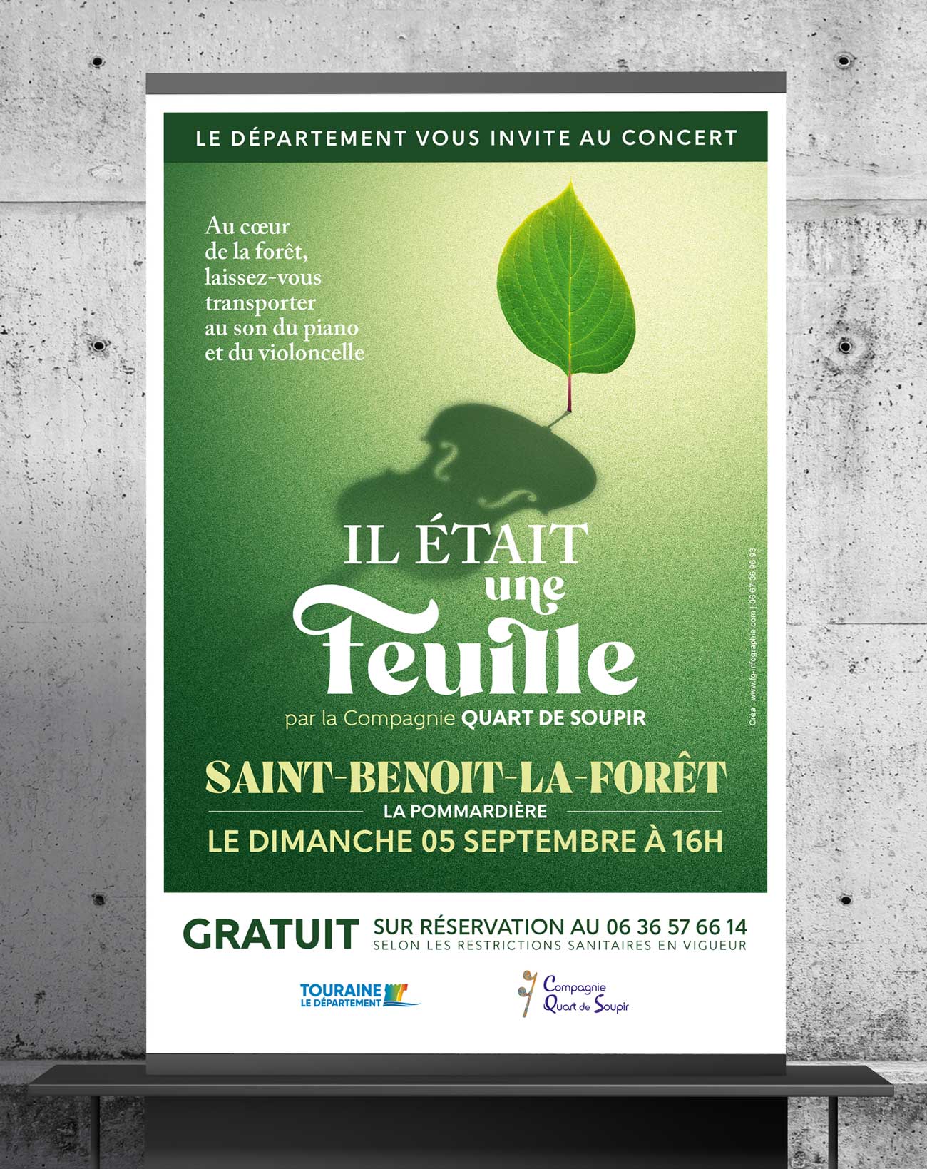 Creation graphique visuel affiche flyer il etait une feuille