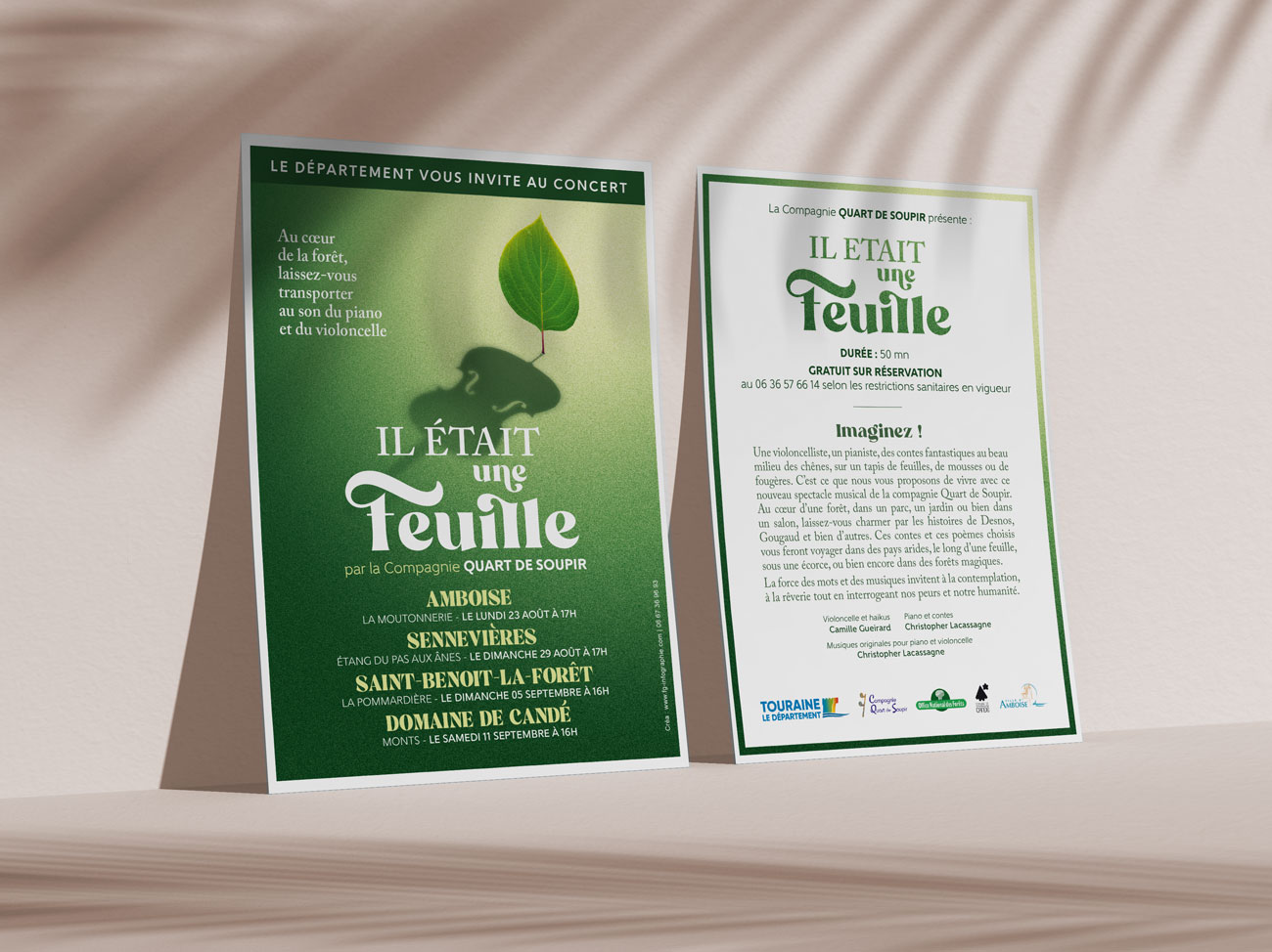 Creation graphique visuel affiche flyer il etait une feuille